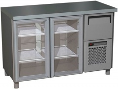 Охлаждаемый стол полюс t57 m2-1-g x7 0430-19 корпус нерж, без борта, планка (bar-250с сarboma)
