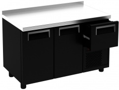 Охлаждаемый стол россо t57 m2-1 9005-2 корпус черный, с бортом (bar-250)