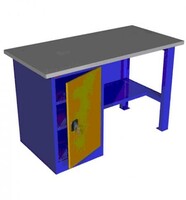 Металлический однотумбовый верстак с тумбой ВП-2/1,6