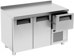 Охлаждаемый стол полюс t57 m2-1 0430-19 корпус нерж, без борта, планка (bar-250 carboma)