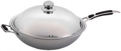 Сковорода wok с крышкой и силиконовой ручкой indokor wind36al